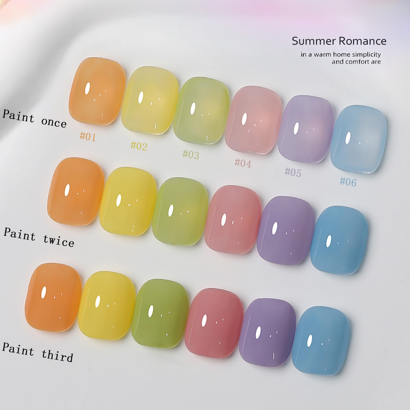 Nail Art Valentines Day - SHAKA 1-6pcs Romantische Macaron Candy Serie