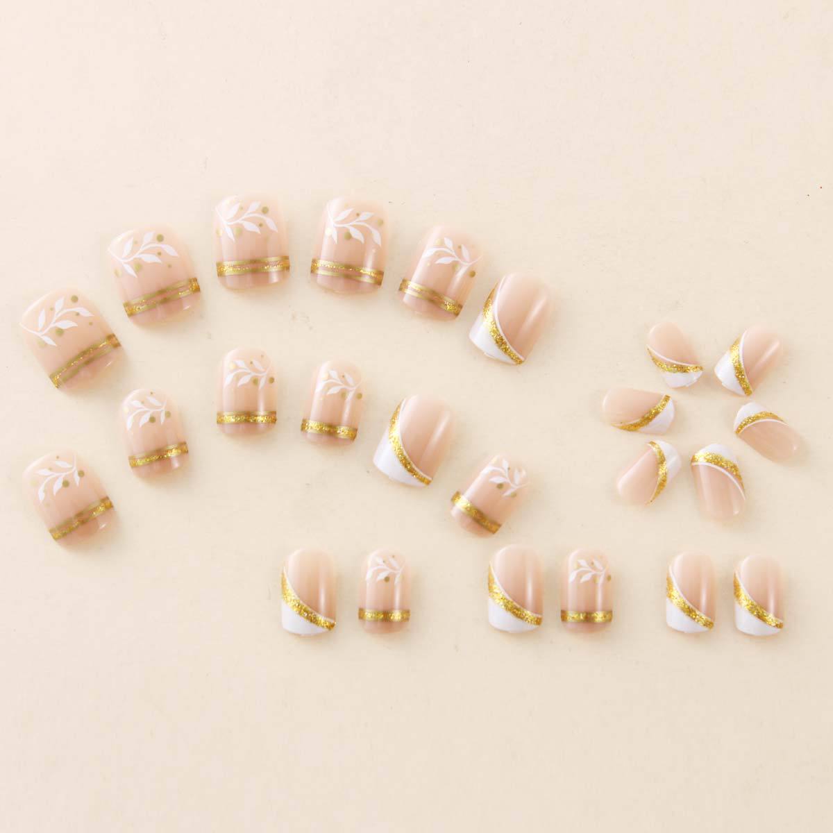 Nail Art Design - Naakte korte vierkante opdruk nagels met