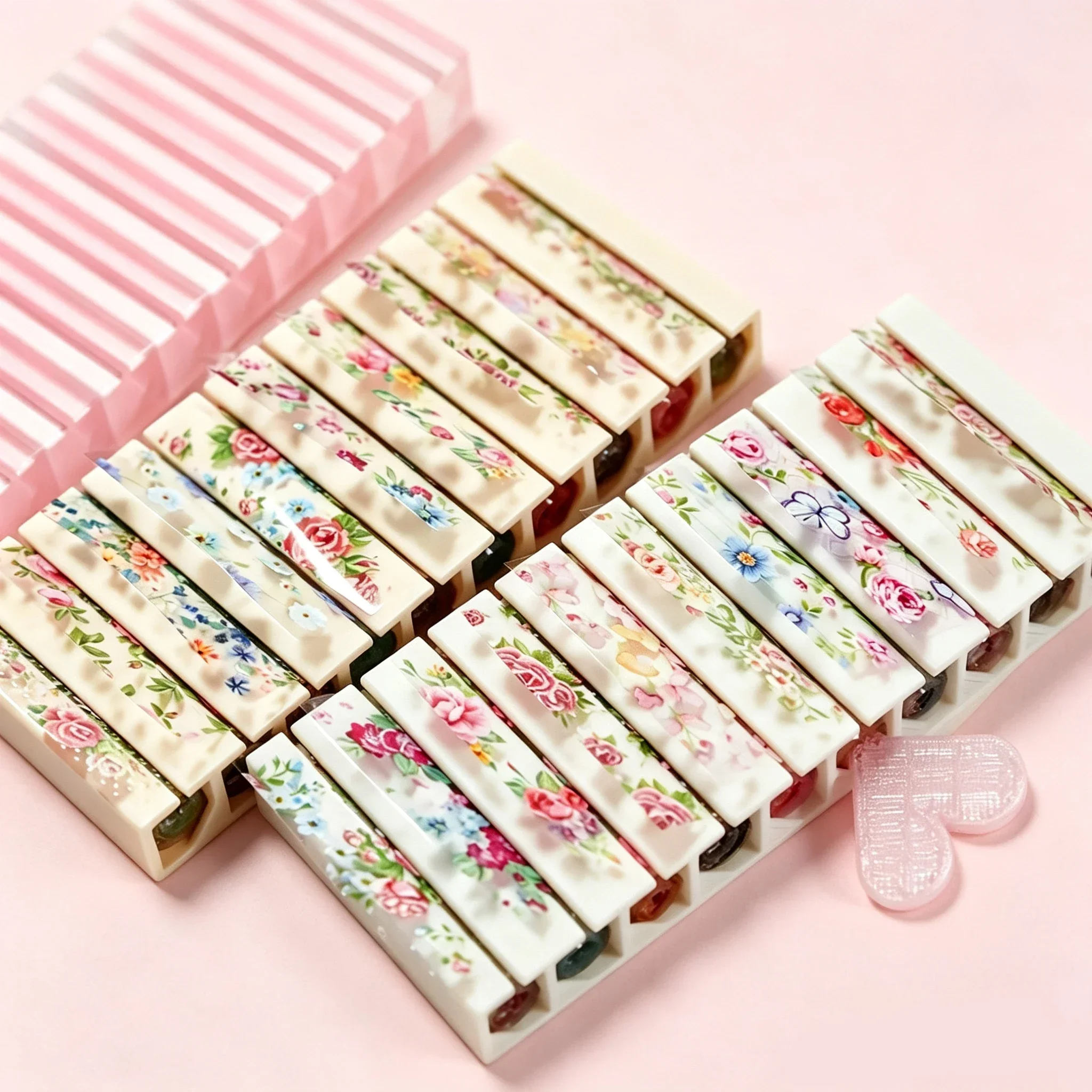 Nail Foil Transfer - Draagbare opbergdoos voor nagelstickerfolie met 10