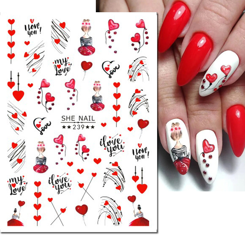 Nail Art Valentines Day - 3D Nail Art Decals Geometrische lijnen