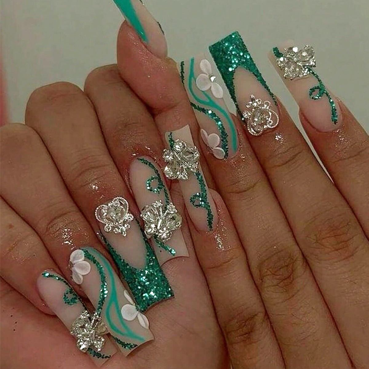 Nail Art Design - Lange Doodskist Pers Op Nagels Ballerina