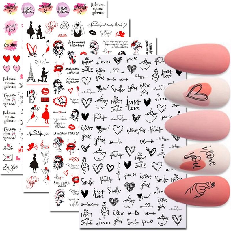 Nail Art Valentines Day - Nail Art Decals Liefde Harten Letters