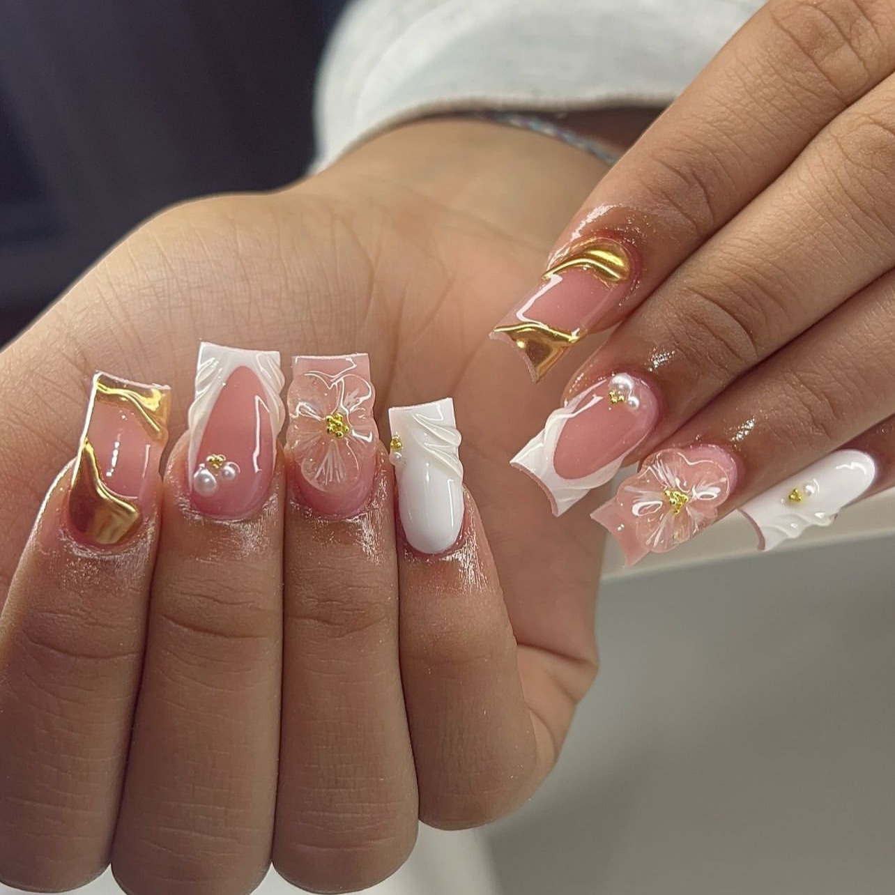 Nail Art Design - 24 stuks zoete medium vierkante kunstnagels