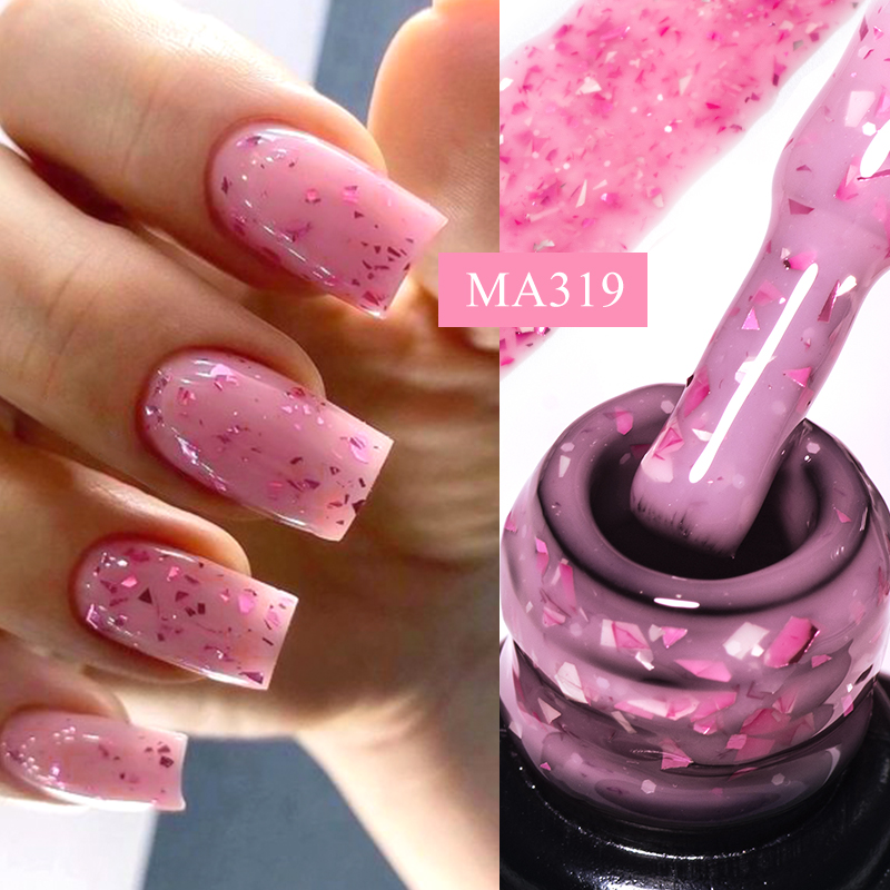 Nail Foil Transfer - MEET ACROSS 7ml Roze Glitter Rubberen