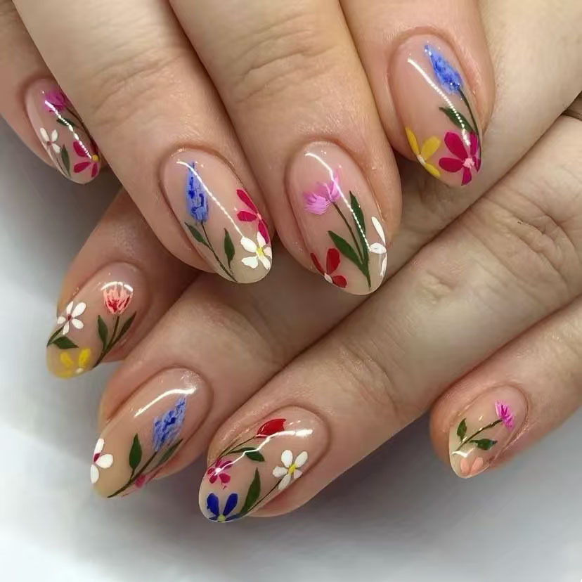 Nail Art Design - 24 stuks eenvoudige amandelnagels tips verse