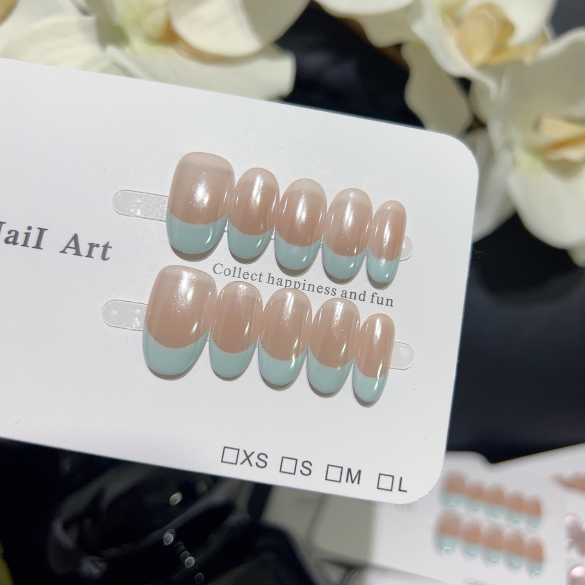 Nail Art Cat Eye Pink - 10 stuks Franse amandelvormige ovale korte