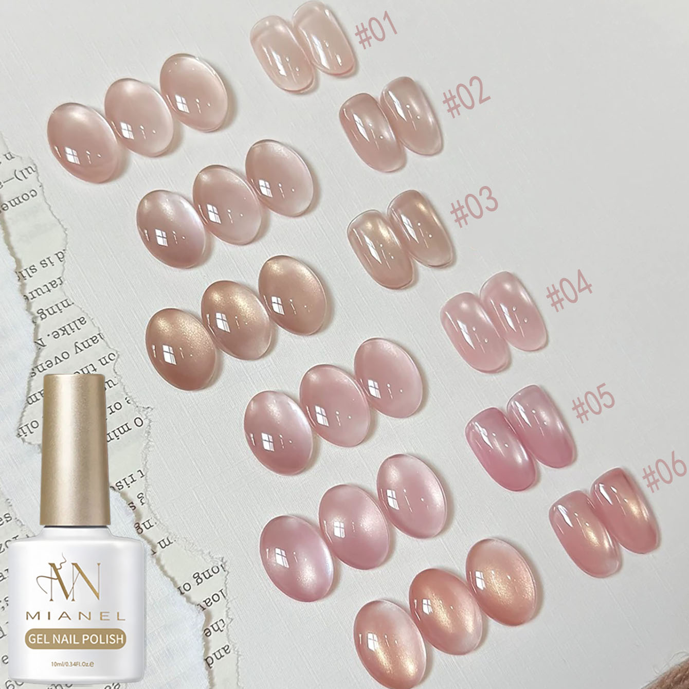 Nail Art Cat Eye Pink - MIANEL 10ML Lover Pink Series Cat