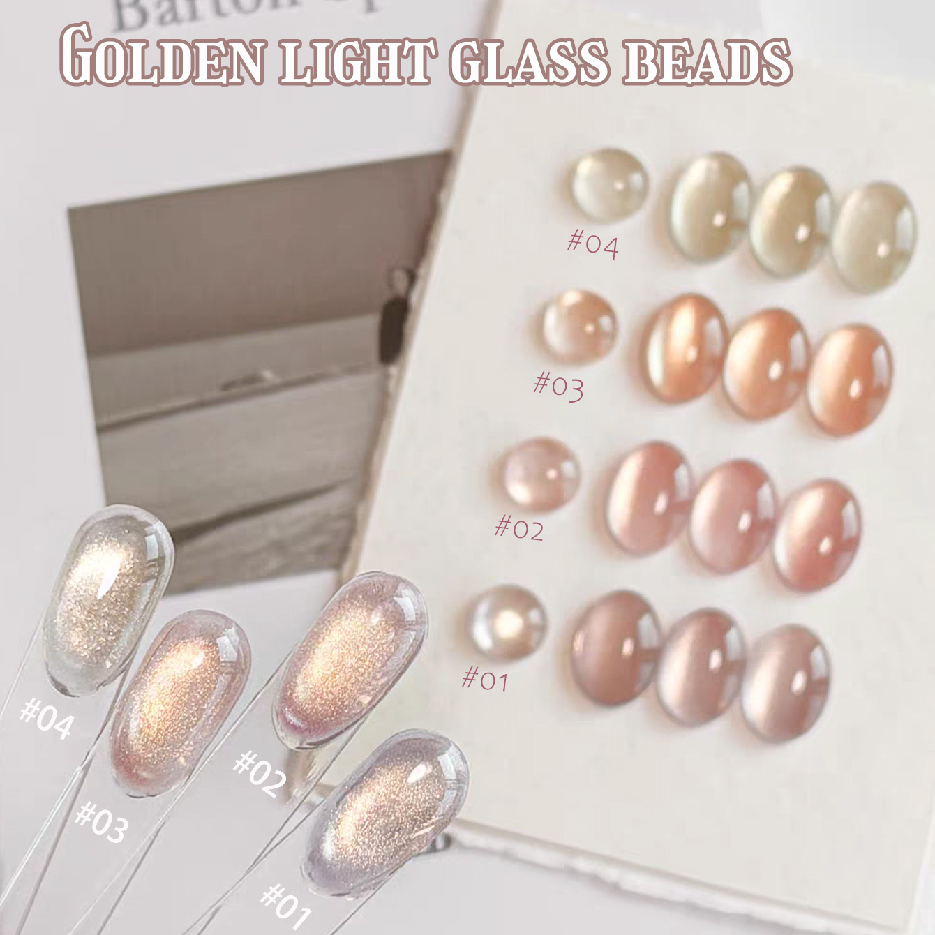 Nail Art Cat Eye Pink - 1 stks TC Roze Gouden Oog