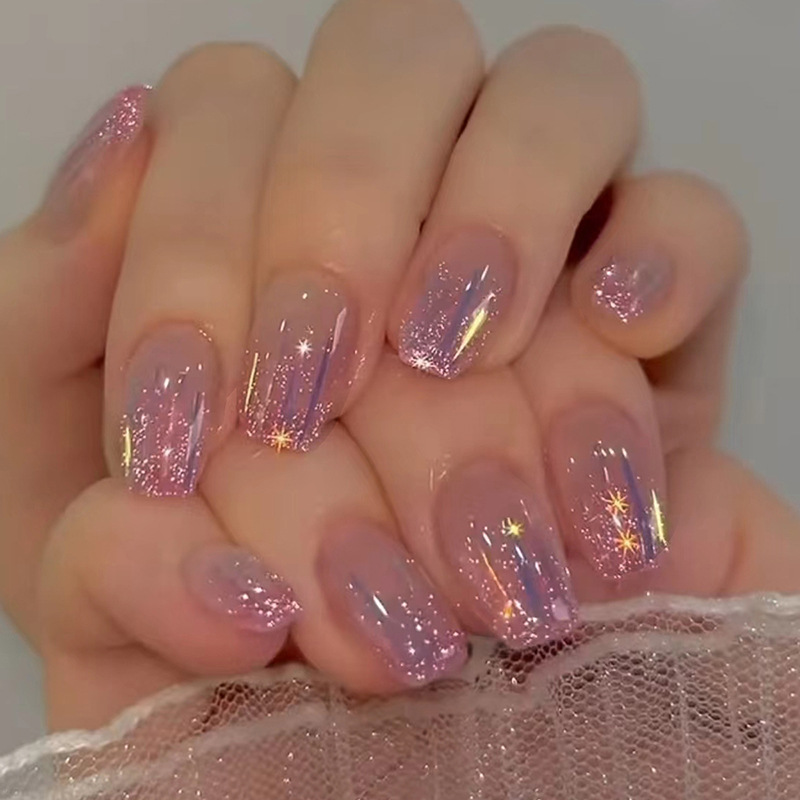 Nail Art Glossy - Korte nepnagels voor dames en meisjes,