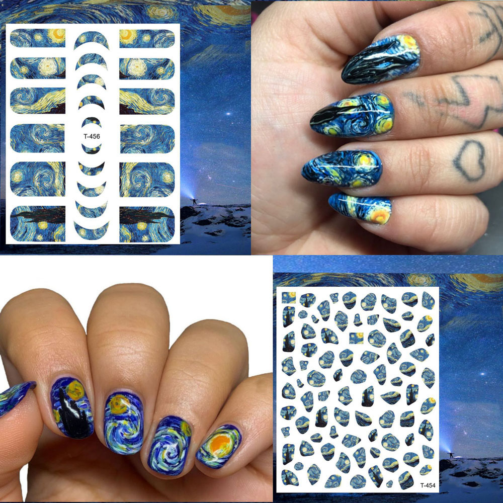 Nail Art Van Gogh - 1pcs Van Gogh Night Romantische Nail