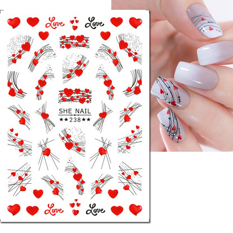 3D Nail Art Decals Geometrisch - Nail Art Valentines Day recensie en prijs