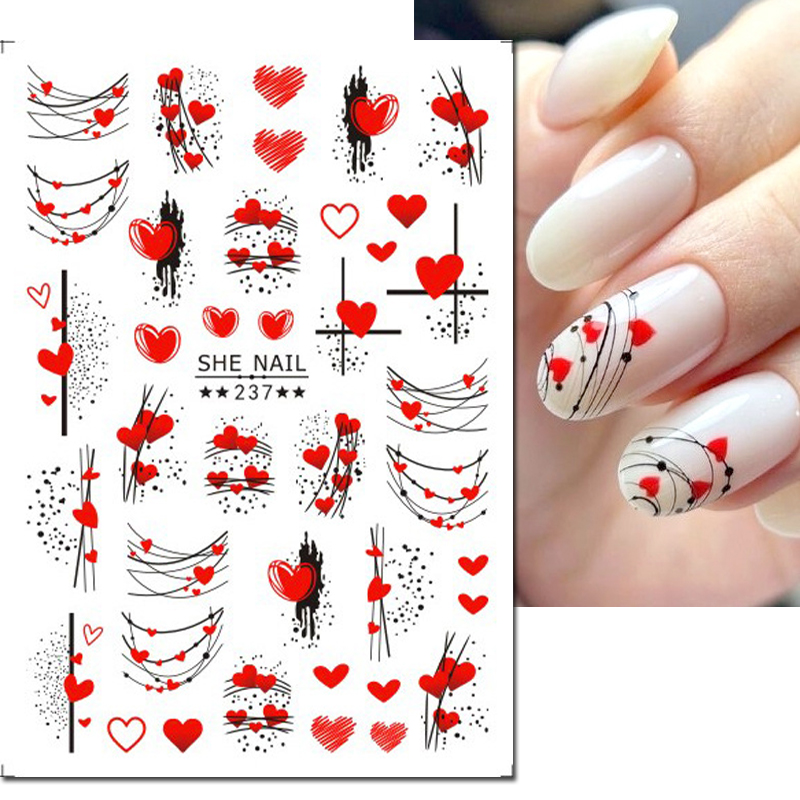 3D Nail Art Decals Geometrisch - Nail Art Valentines Day recensie en prijs