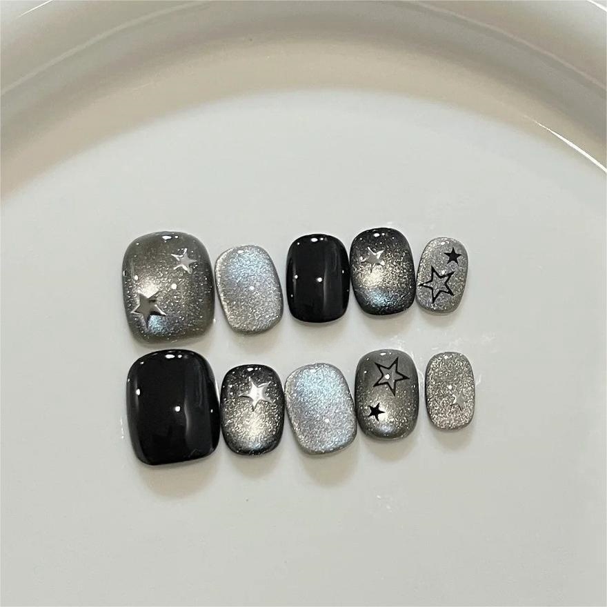 10 stuks zwarte schattige kat  - Nail Art Glossy recensie en prijs