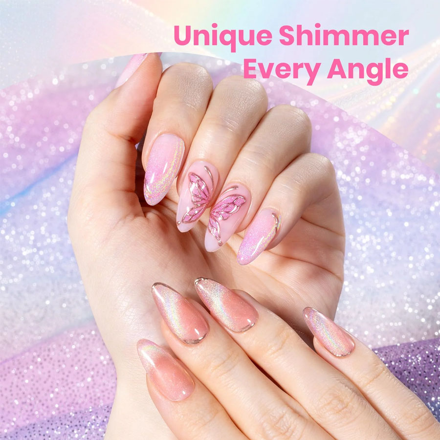 QAZIXU 1/6 Stuks Regenboog Kat - Nail Art Cat Eye Pink recensie en prijs