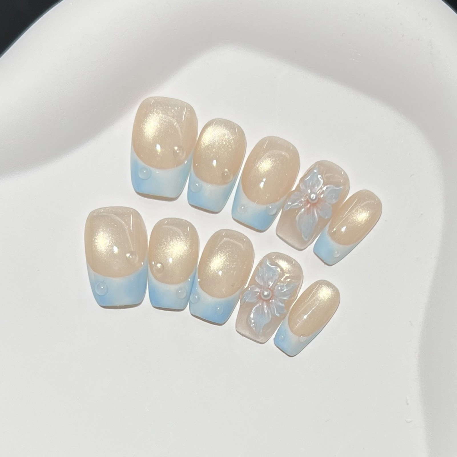 10 stuks Franse blauwe glanzen - Nail Art Glossy recensie en prijs