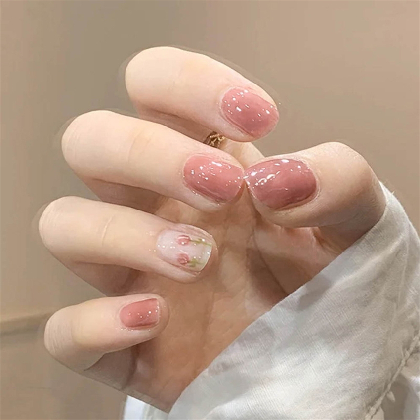 24 STKS Korte Acryl Gouden Har - Nail Art Glossy recensie en prijs