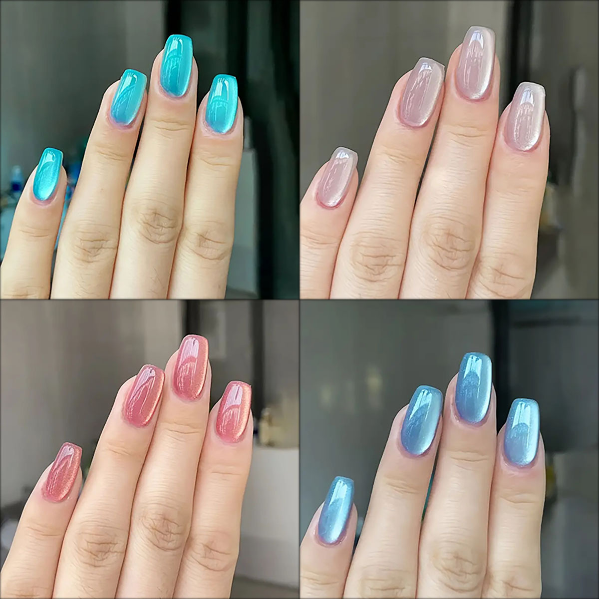 24 pcs/30 pcs korte vierkante  - Nail Art Cat Eye Pink recensie en prijs