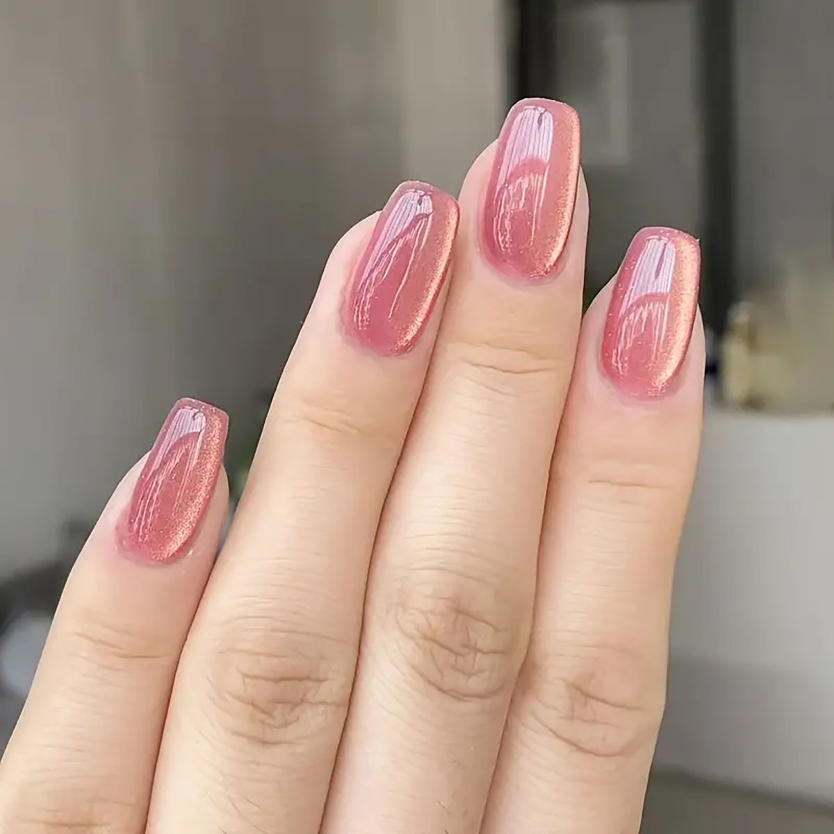 24 pcs/30 pcs korte vierkante  - Nail Art Cat Eye Pink recensie en prijs