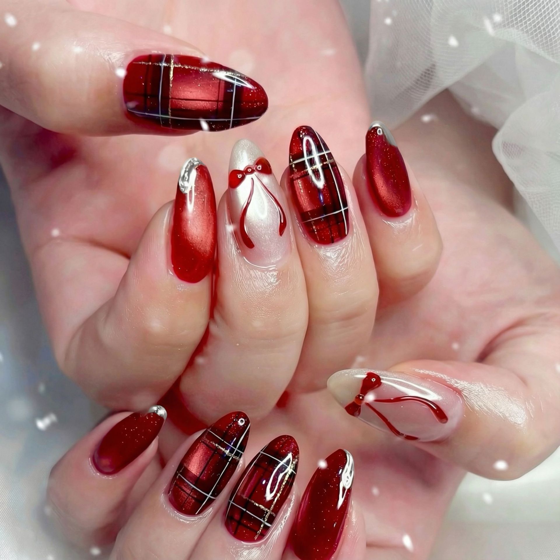 24 stuks rode 3D strik katteno - Nail Art Valentines Day recensie en prijs