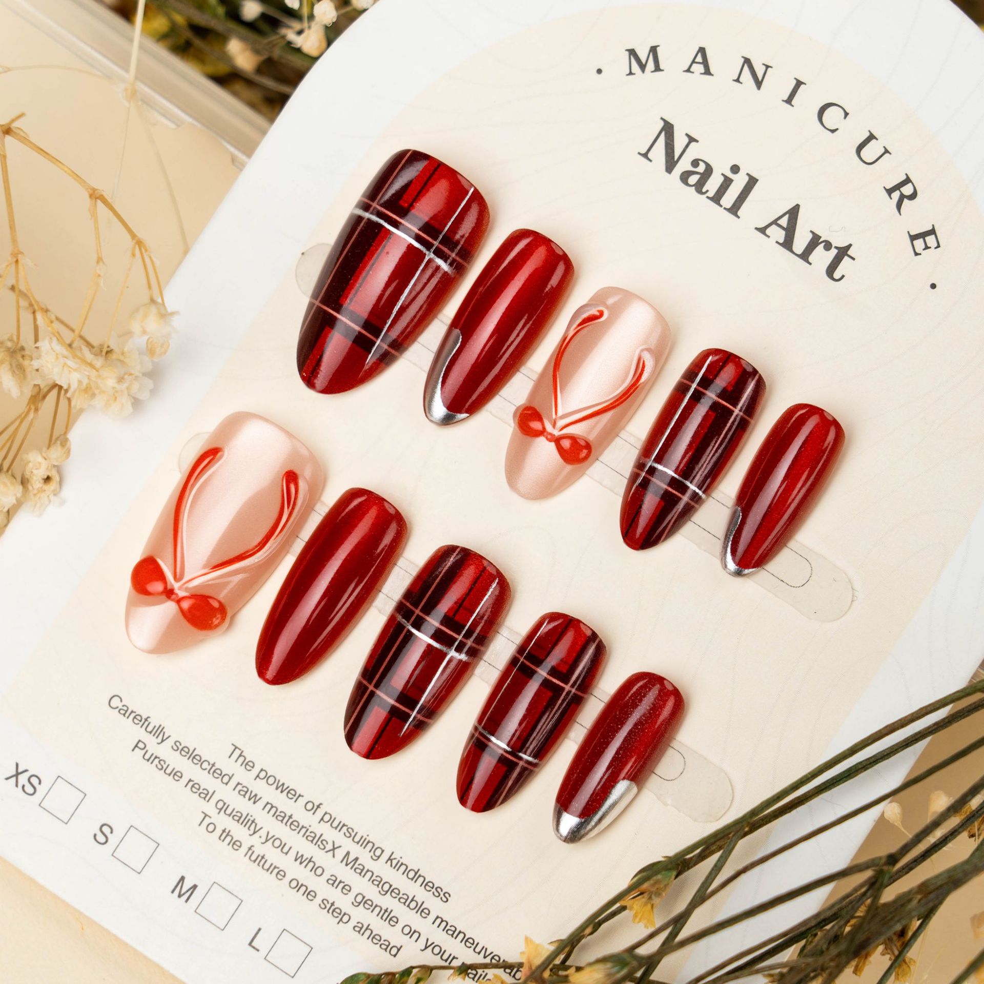 24 stuks rode 3D strik katteno - Nail Art Valentines Day recensie en prijs
