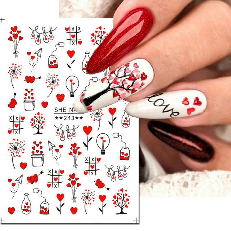 3D Nail Art Sliders Stickers V - Nail Art Valentines Day recensie en prijs