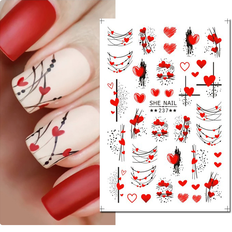 3D Nail Art Sliders Stickers V - Nail Art Valentines Day recensie en prijs