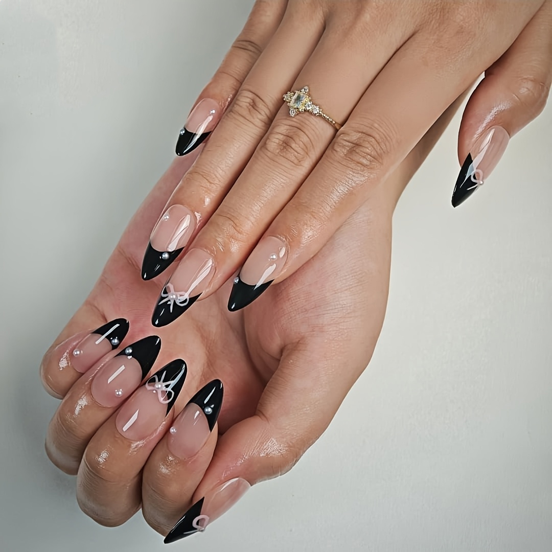 10 stuks Zwarte Franse Kunstna - Nail Art Glossy recensie en prijs