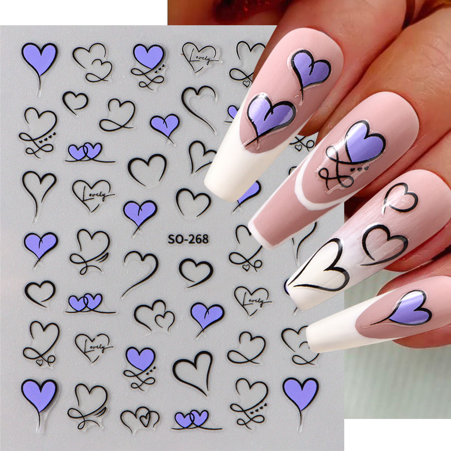 3pcs Y2K Gold Wave Line Heart  - Nail Art Valentines Day recensie en prijs