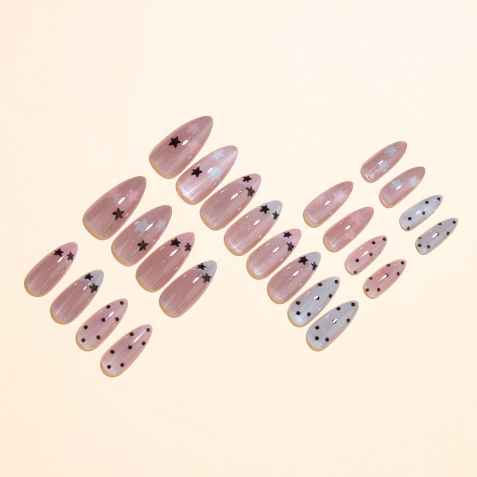 Nude roze amandelnagels, 24 st - Nail Art Glossy recensie en prijs