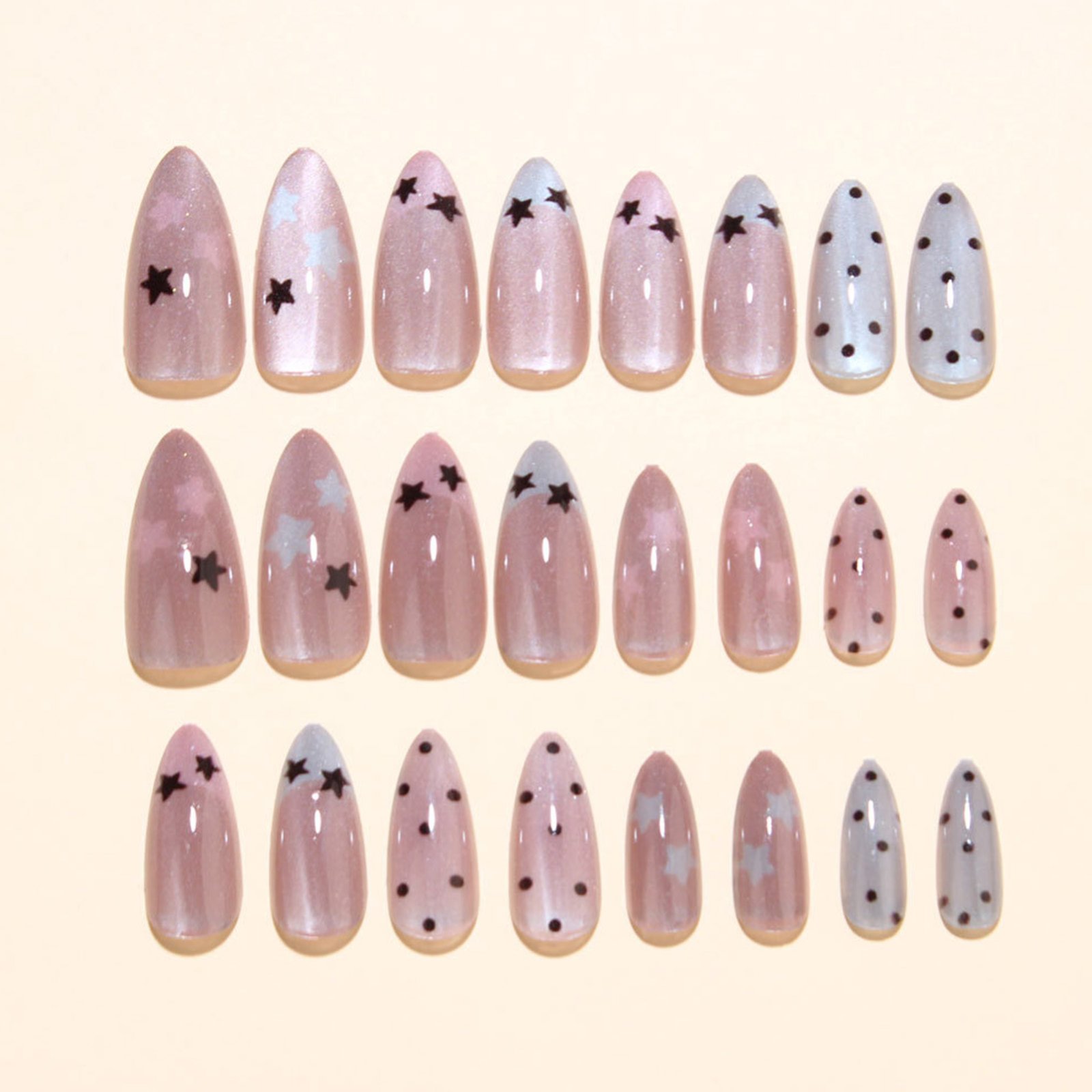 Nude roze amandelnagels, 24 st - Nail Art Glossy recensie en prijs